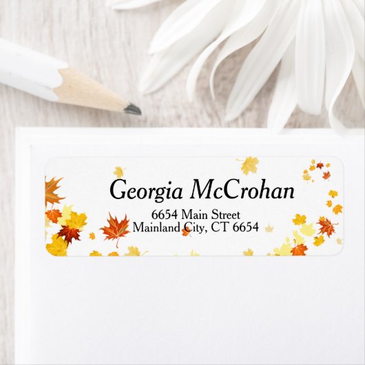 Fall Orange Red Blätter Rücksendeadresse (Insitu)