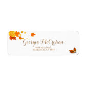 Fall Orange Red Blätter Rücksendeadresse (Vorne)