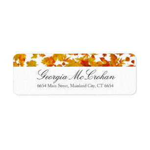 Fall Orange Red Leaves Return Address Label