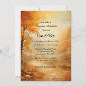 Fall Orange Tree Rustic Wedding Celebration Einladung (Vorderseite)