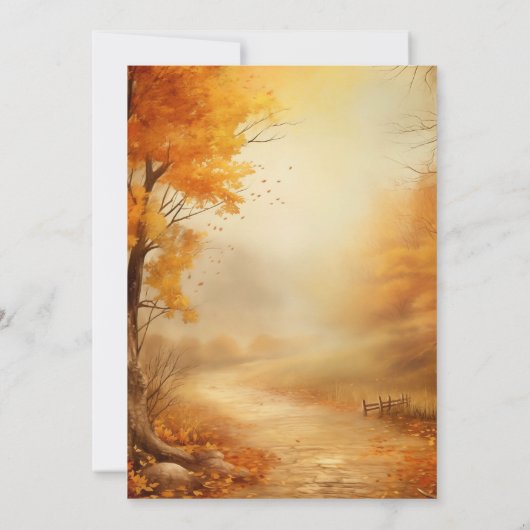 Fall Orange Tree Rustic Wedding Celebration Einladung (Rückseite)