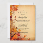 Fall Orange Trees Rustikale Hochzeitsstimmung Einladung (Vorderseite)