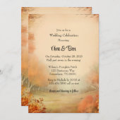 Fall Orange Trees Rustikale Hochzeitsstimmung Einladung (Vorne/Hinten)