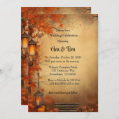 Fall Orange Trees Rustikale Hochzeitsstimmung Einladung (Vorne/Hinten)