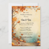 Fall Orange Trees Rustikale Hochzeitsstimmung Einladung (Vorderseite)