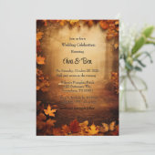 Fall Orange Trees Rustikale Hochzeitsstimmung Einladung (Stehend Vorderseite)