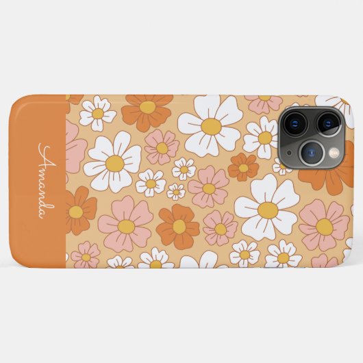 Fall Orange und White Floral Case-Mate iPhone Hülle (Rückseite (Horizontal))