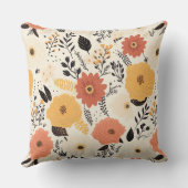 Fall Orange Yellow Flowers Blätter Elegante Kissen (Rückseite)