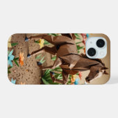 Fall Origami Horse iPhone 15 Hülle (Rückseite (Horizontal))