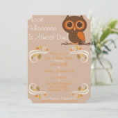 Fall Owl Baby Dusche Einladung (Stehend Vorderseite)