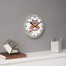 Fall Owl Clock
