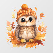 Fall Owl Fensterklammer Fensteraufkleber (Blatt)