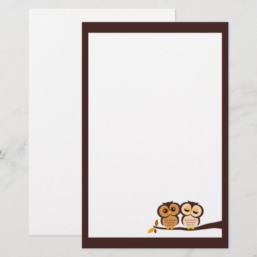 Fall Owls Briefpapier (Vorne/Hinten)