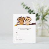 Fall Owls Hochzeitskarten RSVP Karte (Stehend Vorderseite)