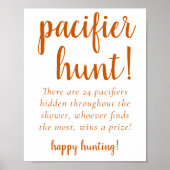 Fall Pacifier Hunt Wird Burnt Orange Game Poster (Vorne)