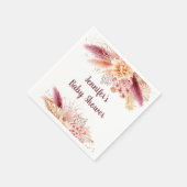 Fall Pampas Grass Boho Babydusche Serviette (Ecke)