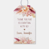 Fall Pampas Grass Boho Brautparty Geschenkanhänger (Vorderseite)