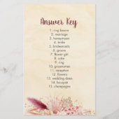 Fall Pampas Grass Boho Bridal Word Scramble Spiel (Rückseite)
