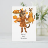 Fall Party Invitation Card – Cozy Autumn Gathering Einladung (Stehend Vorderseite)