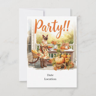 Fall Party Invitation Card – Cozy Autumn Gathering Einladung