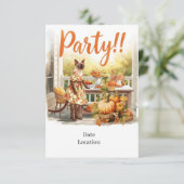 Fall Party Invitation Card – Cozy Autumn Gathering Einladung (Stehend Vorderseite)