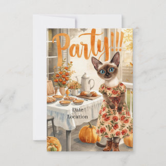 Fall Party Invitation Card – Cozy Autumn Gathering Einladung