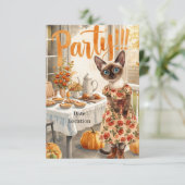 Fall Party Invitation Card – Cozy Autumn Gathering Einladung (Stehend Vorderseite)
