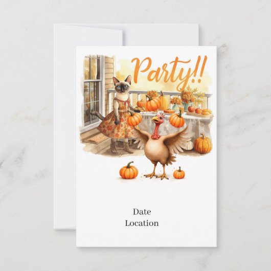 Fall Party Invitation Card – Cozy Autumn Gathering Einladung (Vorderseite)