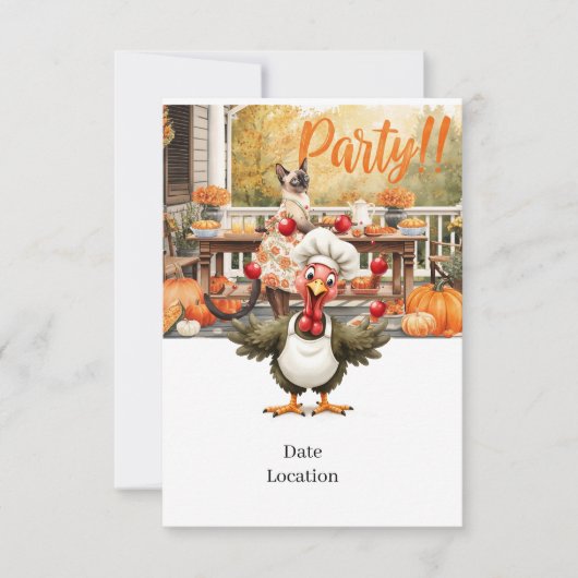 Fall Party Invitation Card – Cozy Autumn Gathering Einladung (Vorderseite)