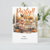 Fall Party Invitation Card – Cozy Autumn Gathering Einladung (Stehend Vorderseite)