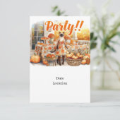 Fall Party Invitation Card  for Siamese Cat Lovers Einladung (Stehend Vorderseite)