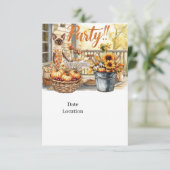 Fall Party Invitation Card  for Siamese Cat Lovers Einladung (Stehend Vorderseite)