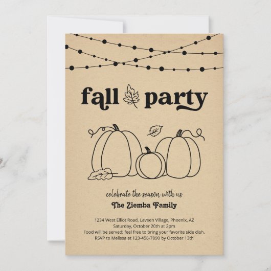 Fall Party Invitation Einladung (Vorderseite)