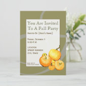 Fall Party Pumpkin Einladung (Stehend Vorderseite)