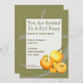 Fall Party Pumpkin Einladung (Vorne/Hinten)