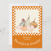 Fall Party Pumpkin Harvest Personalize Feiertagskarte (Vorderseite)