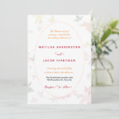 Fall Pastel Blätter Boho Frame Wedding Einladung (Stehend Vorderseite)