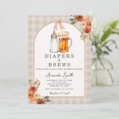Fall Pastel Diapers and Brews Baby Showroom Invita Einladung (Stehend Vorderseite)
