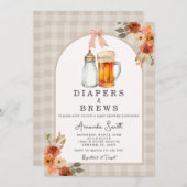 Fall Pastel Diapers and Brews Baby Showroom Invita Einladung (Vorne/Hinten)