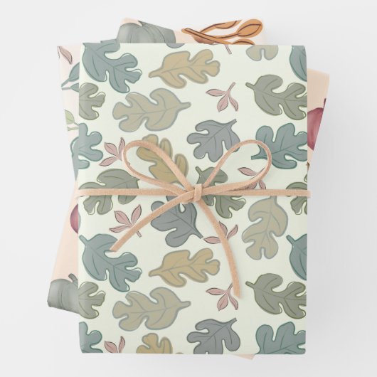 Fall Pastel Foliage & Pumpkin Muster Geschenkpapier Set (Beispiel)