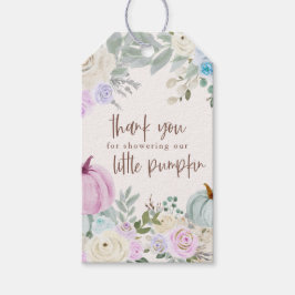 Fall Pastel Pumpkin Floral Baby Dusche Geschenkanhänger