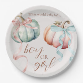 Fall Pastel Pumpkin Paper Plate or Charger Plate Pappteller