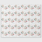 Fall Pastel Pumpkins and Bows Wrapping Paper Geschenkpapier (Flach)