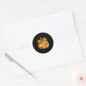 Fall Patchwork Pumpkin Autumn Halloween Thanksgivi Runder Aufkleber (Umschlag)