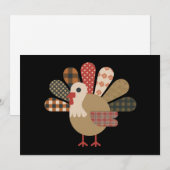 Fall Patchwork QuiltedTurkey Erntedank Feiertagskarte (Vorne/Hinten)