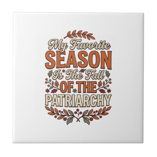 Fall Patriarchat Vintage Feministin Herbst-Shirt D Fliese (Vorderseite)