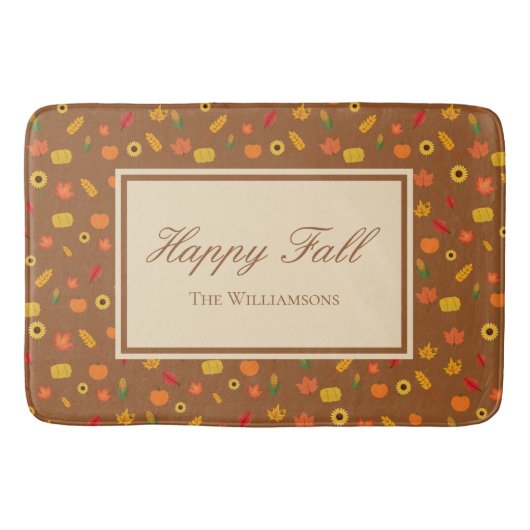 Fall Pattern Familienname Brown Badematte (Vorderseite)