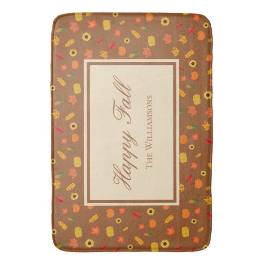 Fall Pattern Familienname Brown Badematte (Vorderseite Vertikal)
