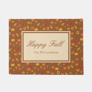 Fall Pattern Familienname Brown Fußmatte