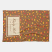 Fall Pattern Familienname Brown Geschirrtuch (Horizontal)